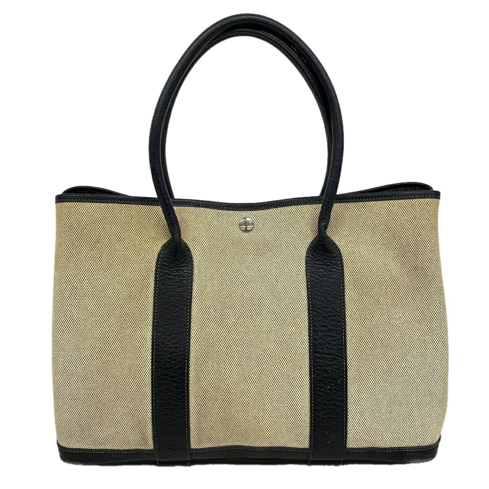 Hermes Garden PM Boldic Toile H Black Women's Bag/Tote Bag P3627691